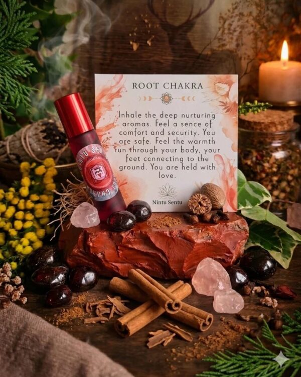 Base chakra and earth alingment elixir sacred geometry and crystal charged natural oil blend