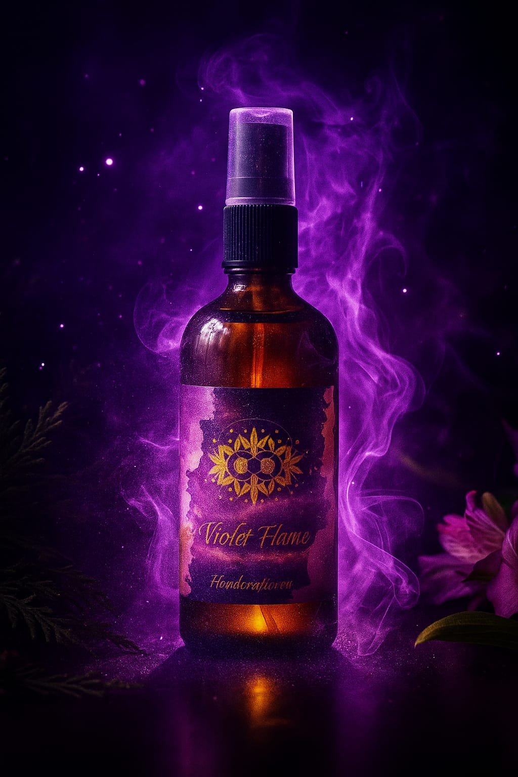 Violet Flame Aura cleansing space clearing spray with crystals essential oils high frequency vibration energy 100ml