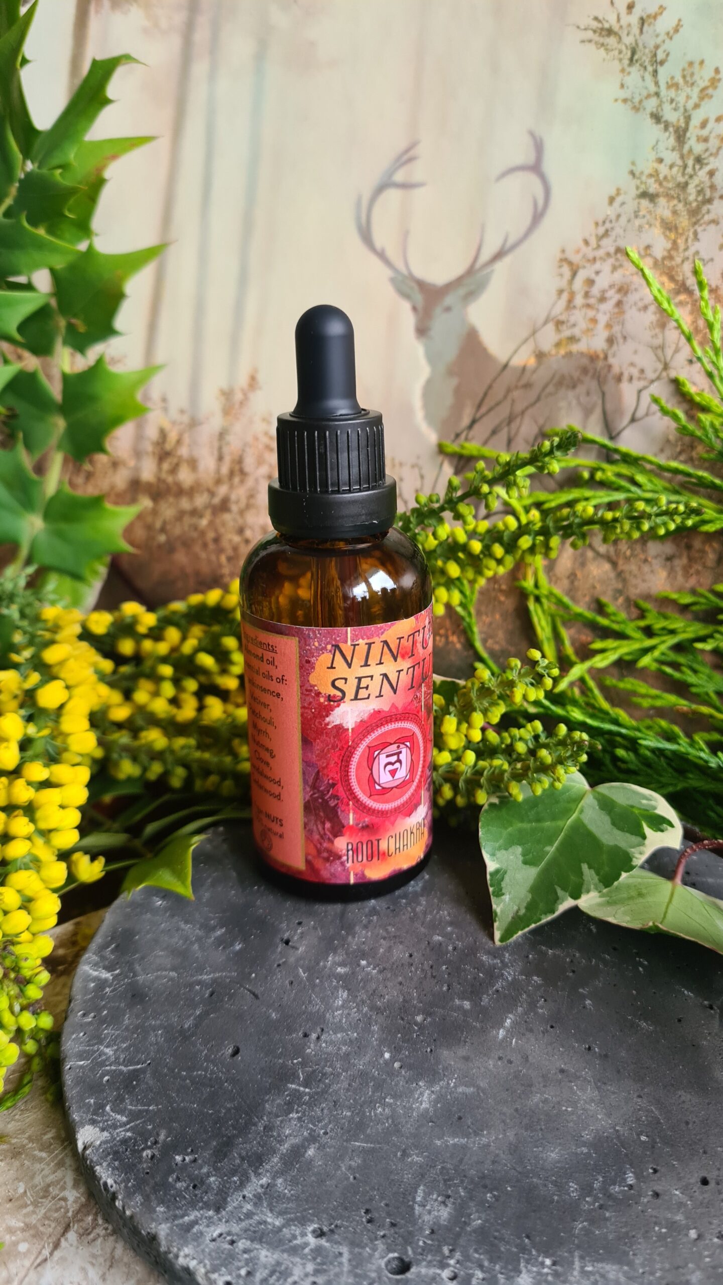 Base root chakra oil blend high frequency Reiki Master sacred geometry and crystal charged