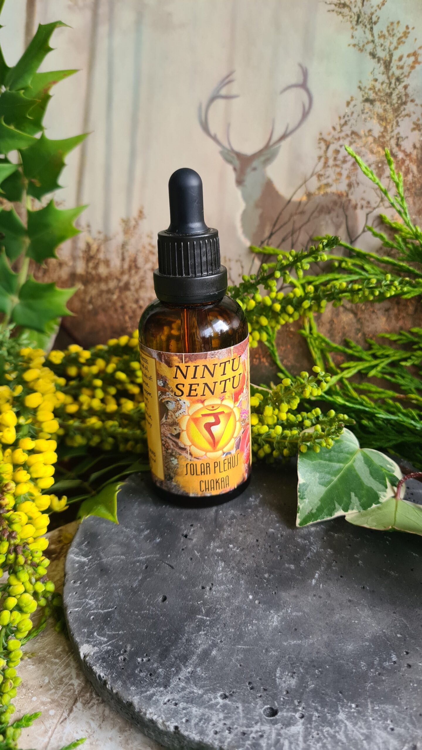 Solar plexus and inner power elixir high frequency Reiki Master sacred geometry and crystal charged 50ml