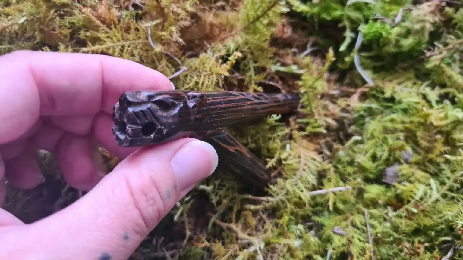 Wooden carved Jaguar kuripe animal totem shamanic ceremonial tool