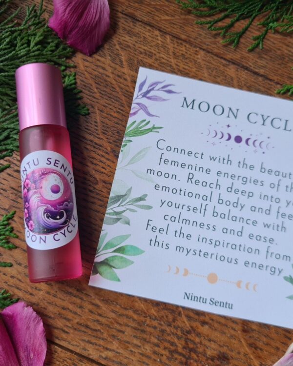 Moon cycle sacred feminine harmony and soothing ritual oil blend sacred geometry and crystal charged