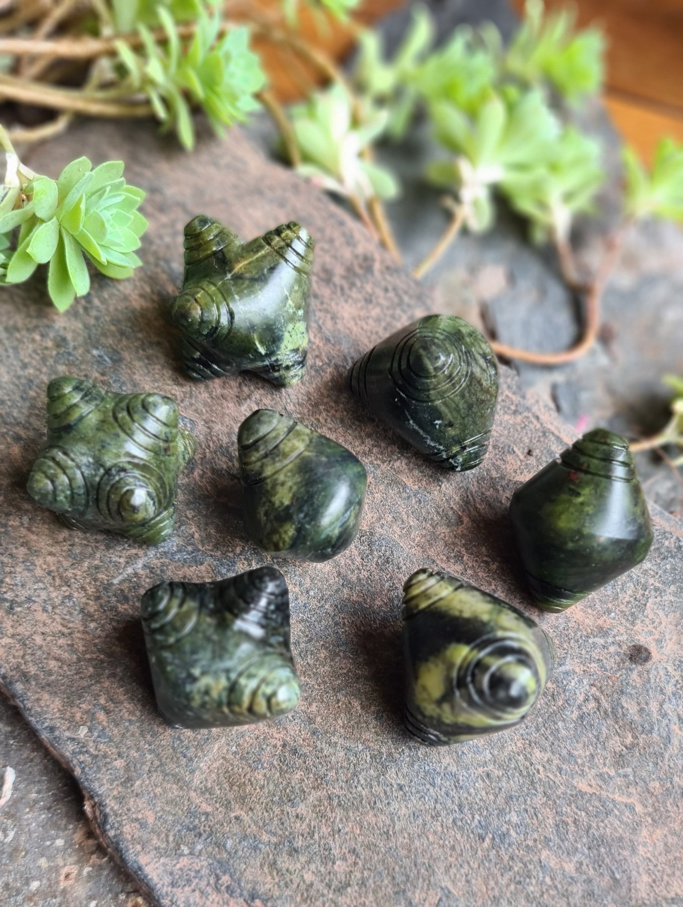 Dark green Serpentine stone Chumpi Stones
