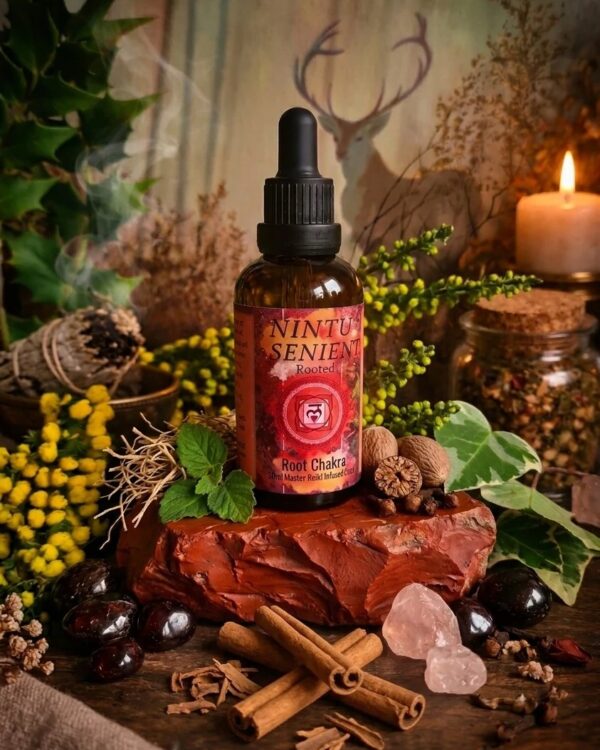 Base chakra and earth alingment elixir sacred geometry and crystal charged natural oil blend 50ml