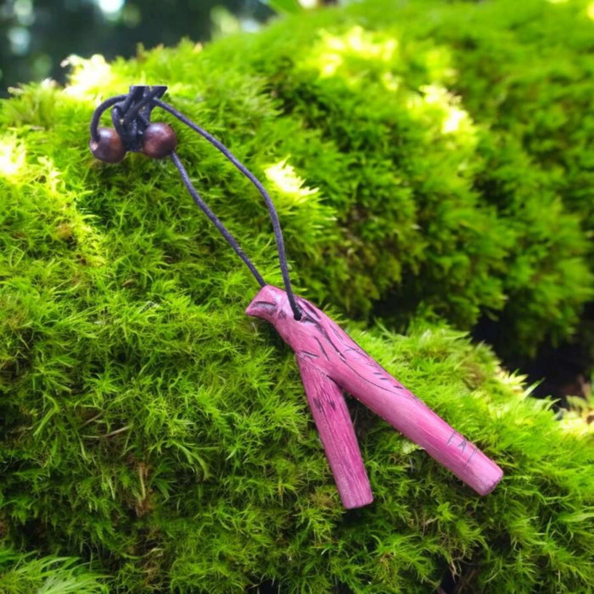 Wooden carved Eagle kuripe animal totem shamanic ceremonial tool