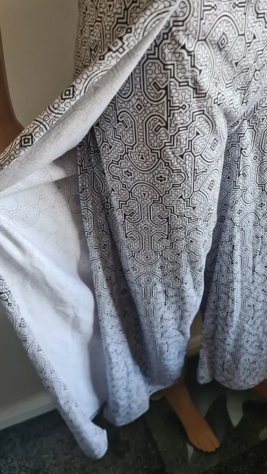 Shipibo white and black print stretchy cotton set - Image 5