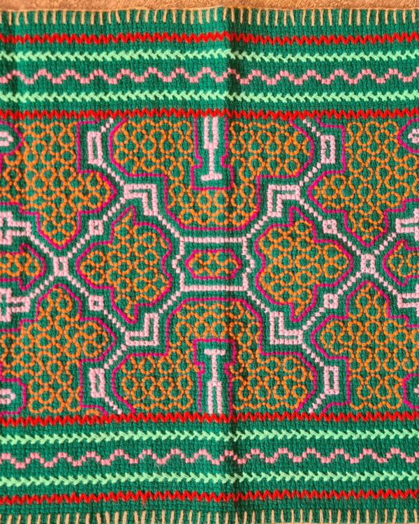 Hand stitched Shipibo cloth