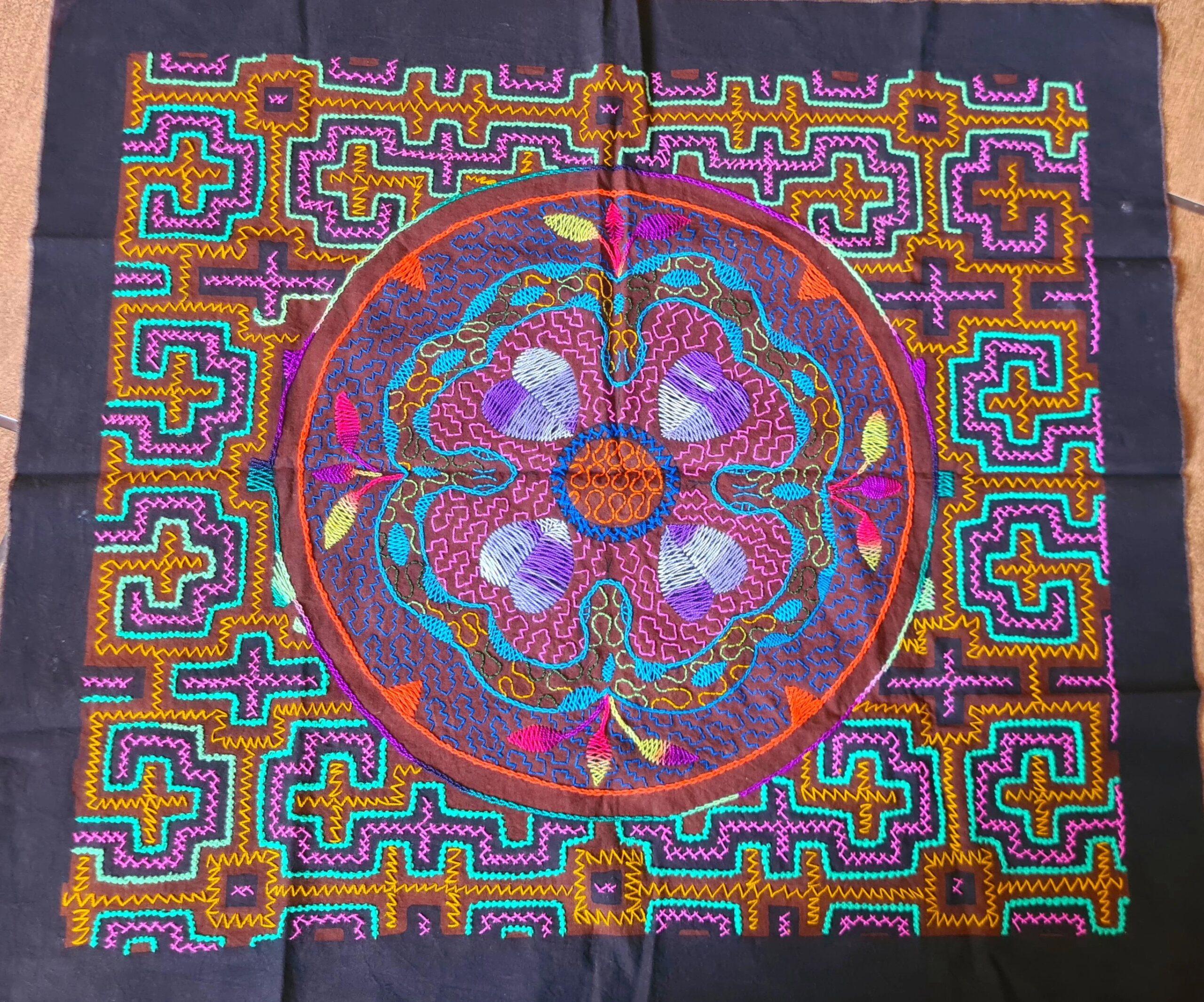 Hand stitched Shipibo cloth