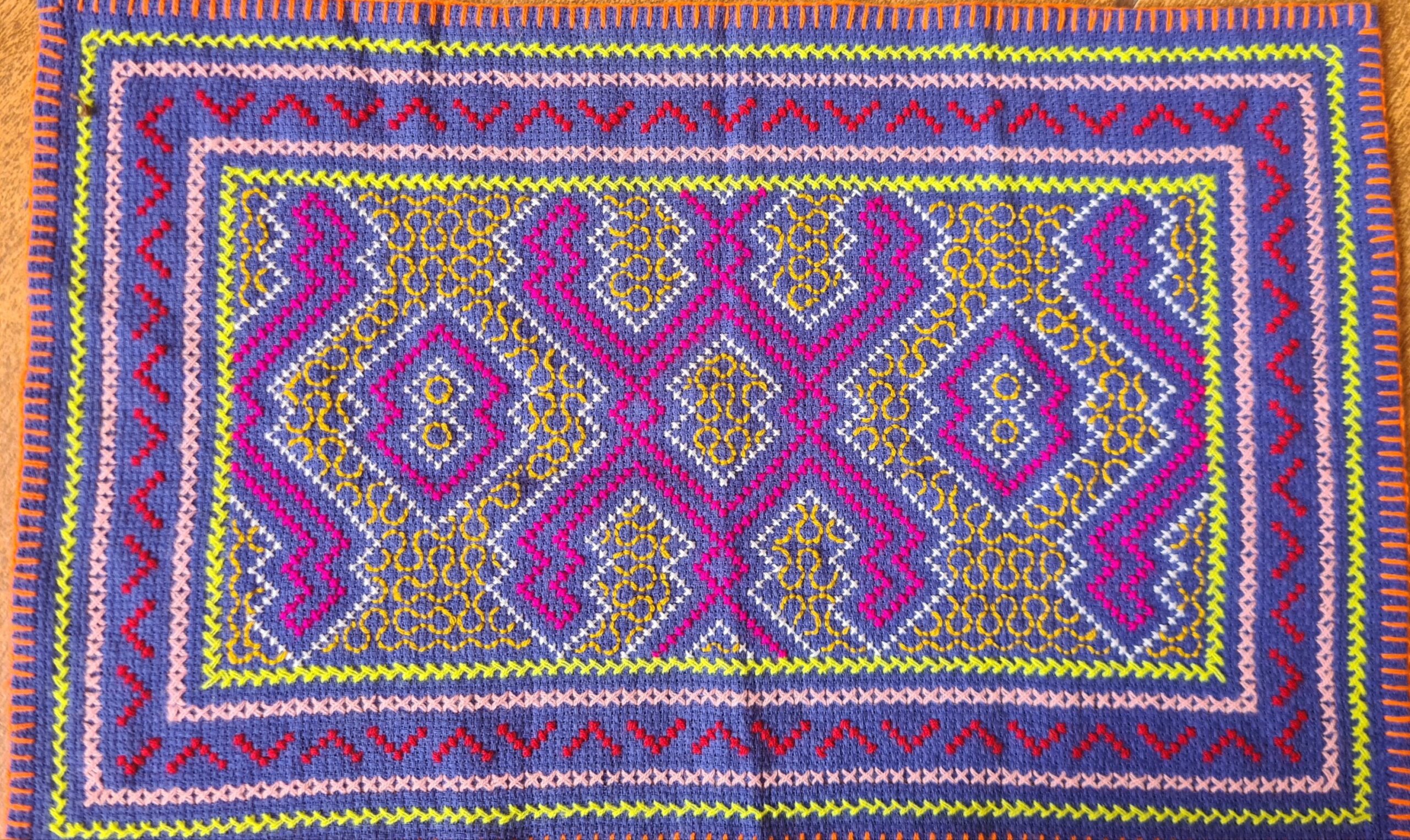 Hand stitched Shipibo cloth