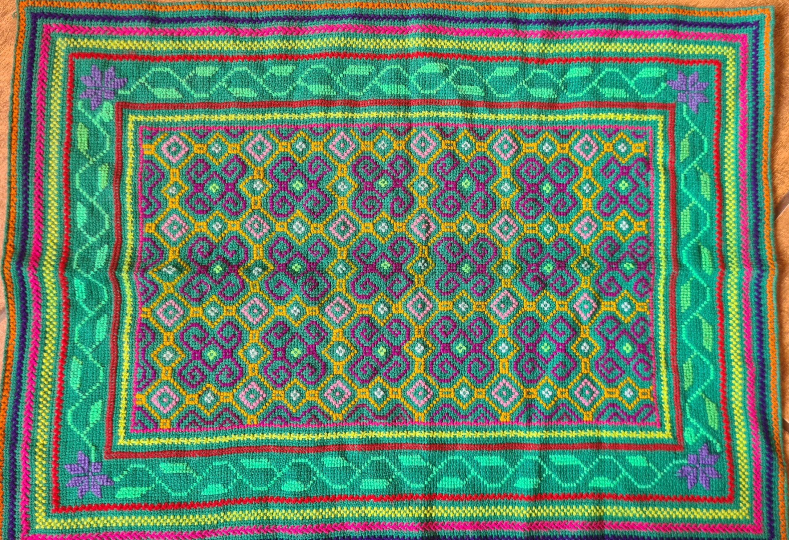 Hand stitched Shipibo cloth