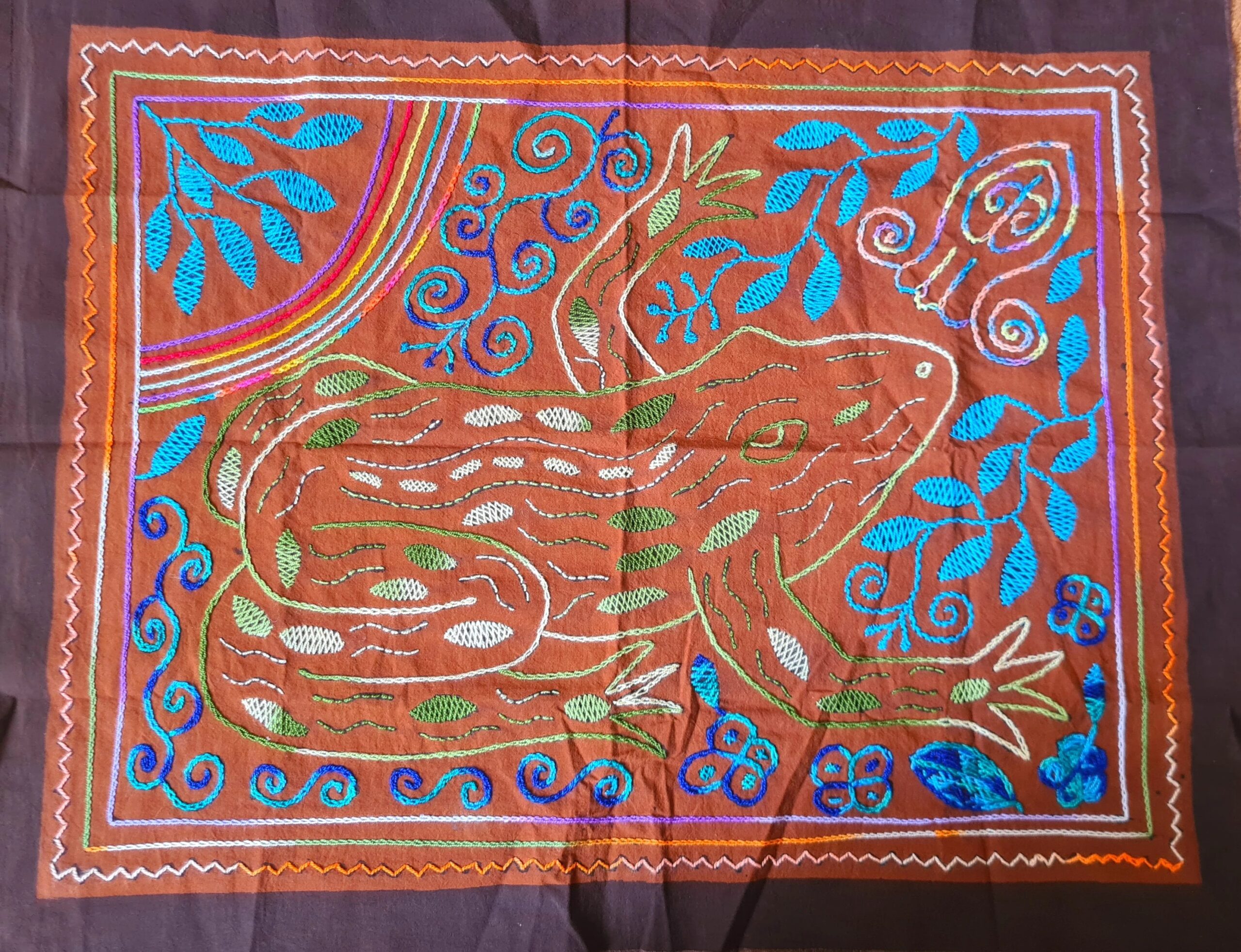 Hand stitched Shipibo cloth