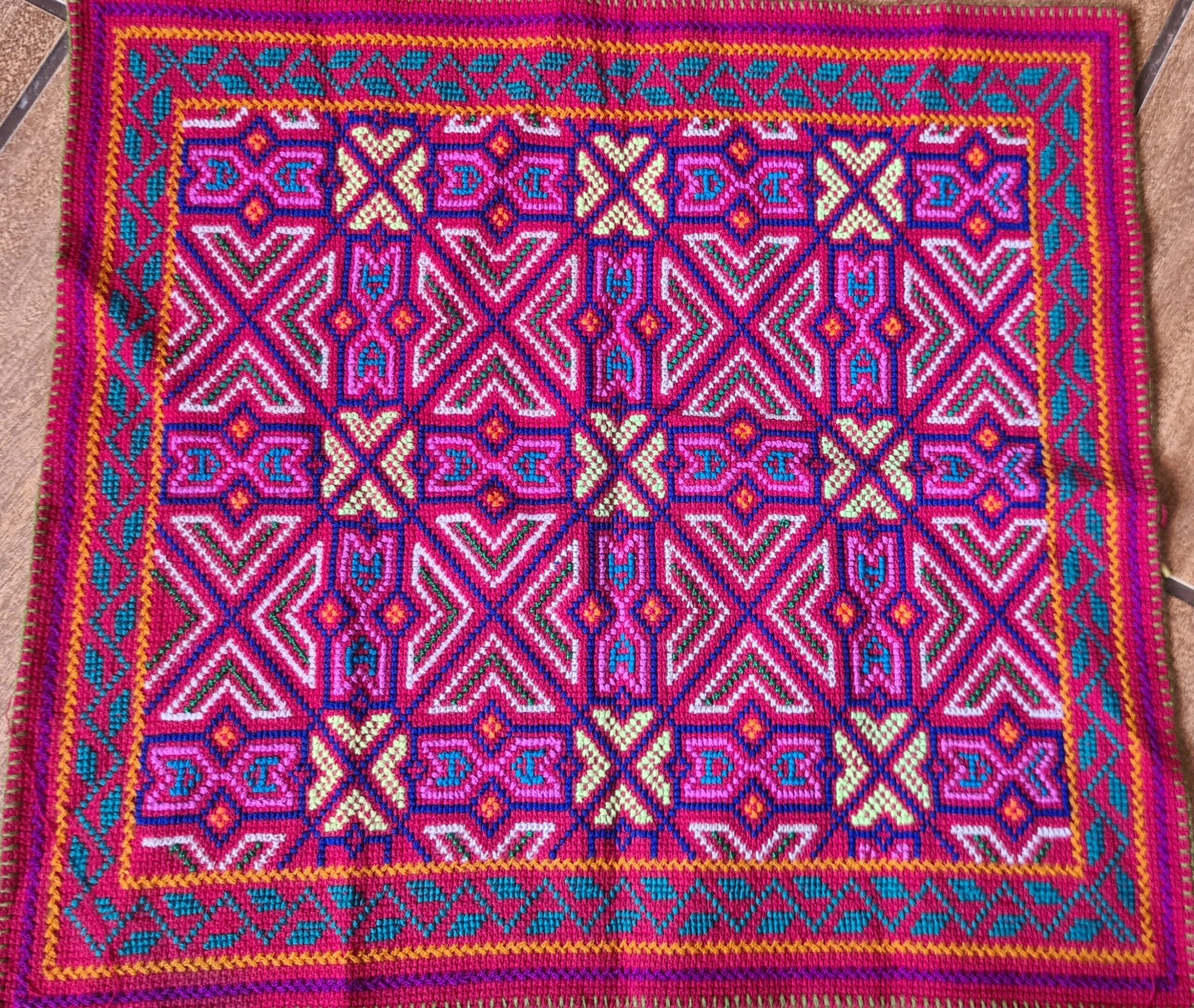 Hand stitched Shipibo cloth