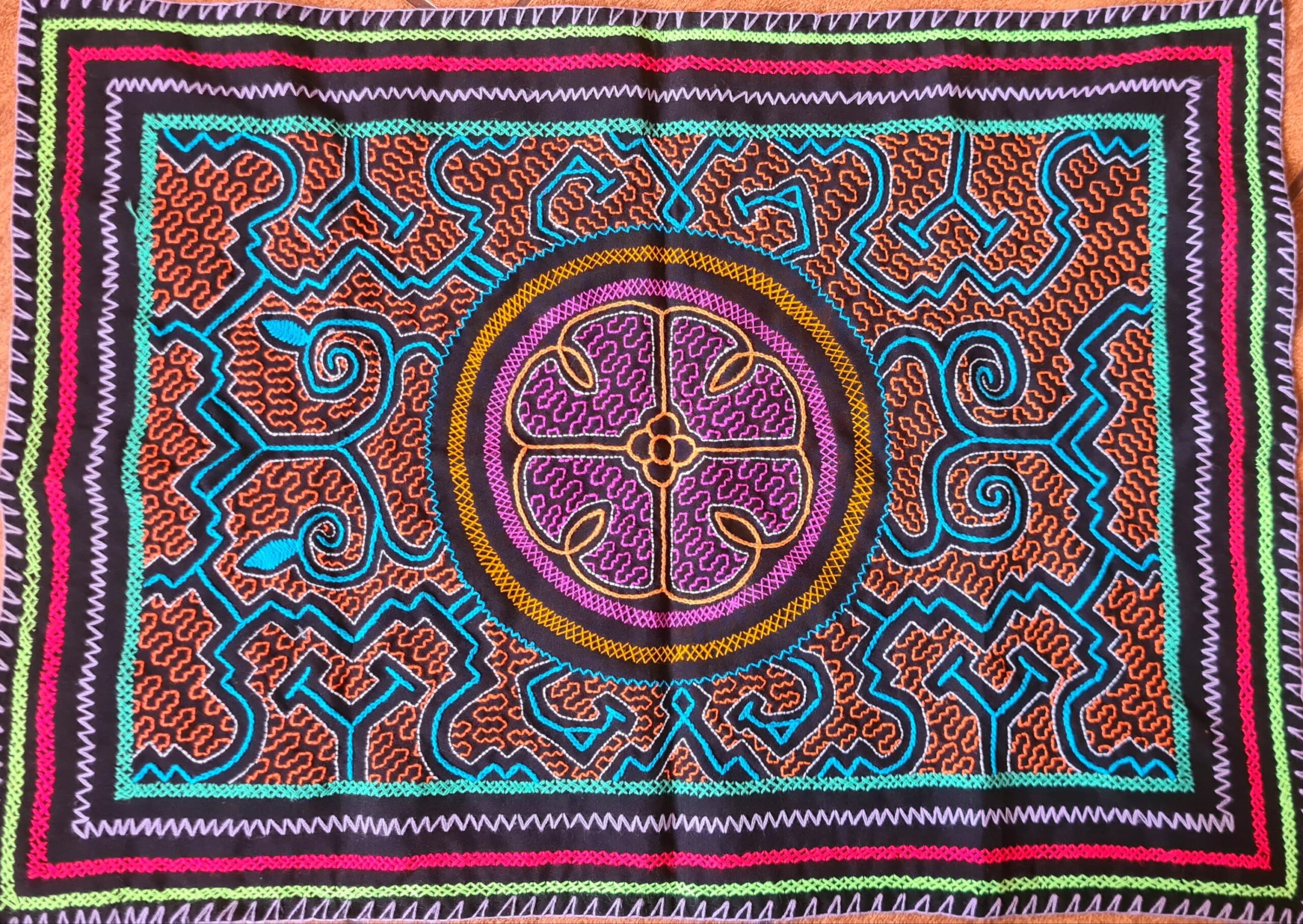 Hand stitched Shipibo cloth