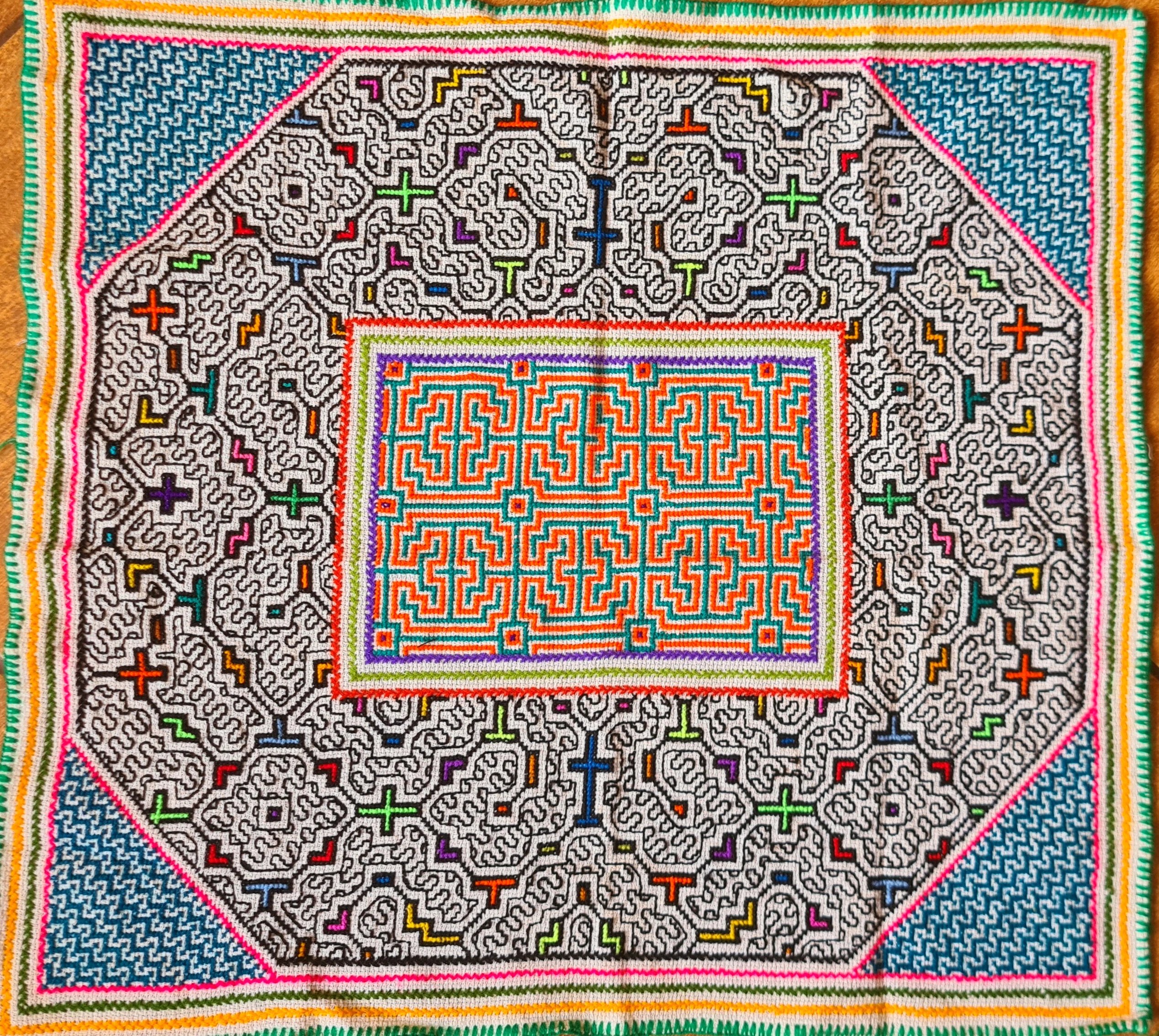 Hand stitched Shipibo cloth