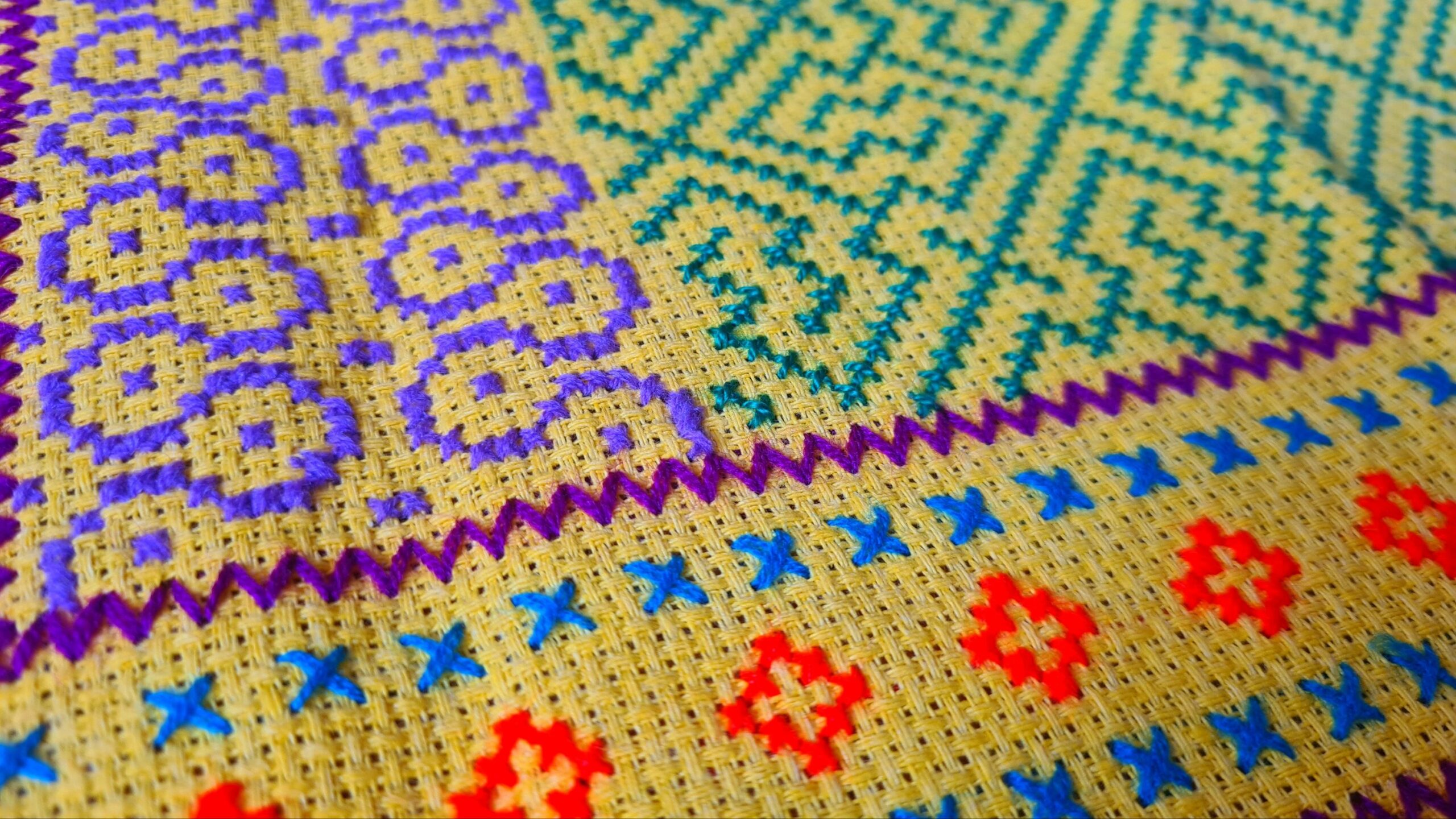 Hand stitched Shipibo cloth - Image 2