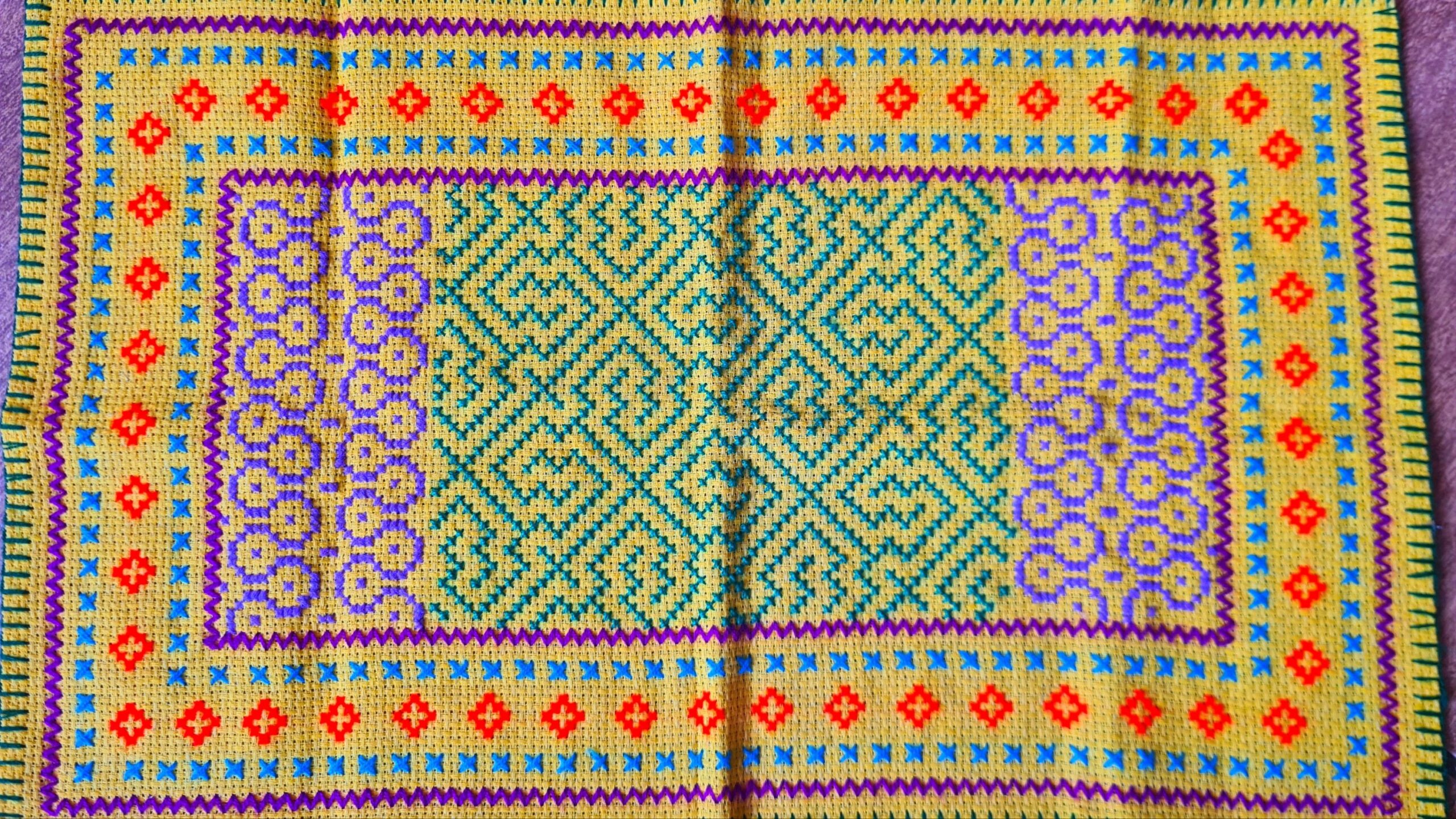 Hand stitched Shipibo cloth