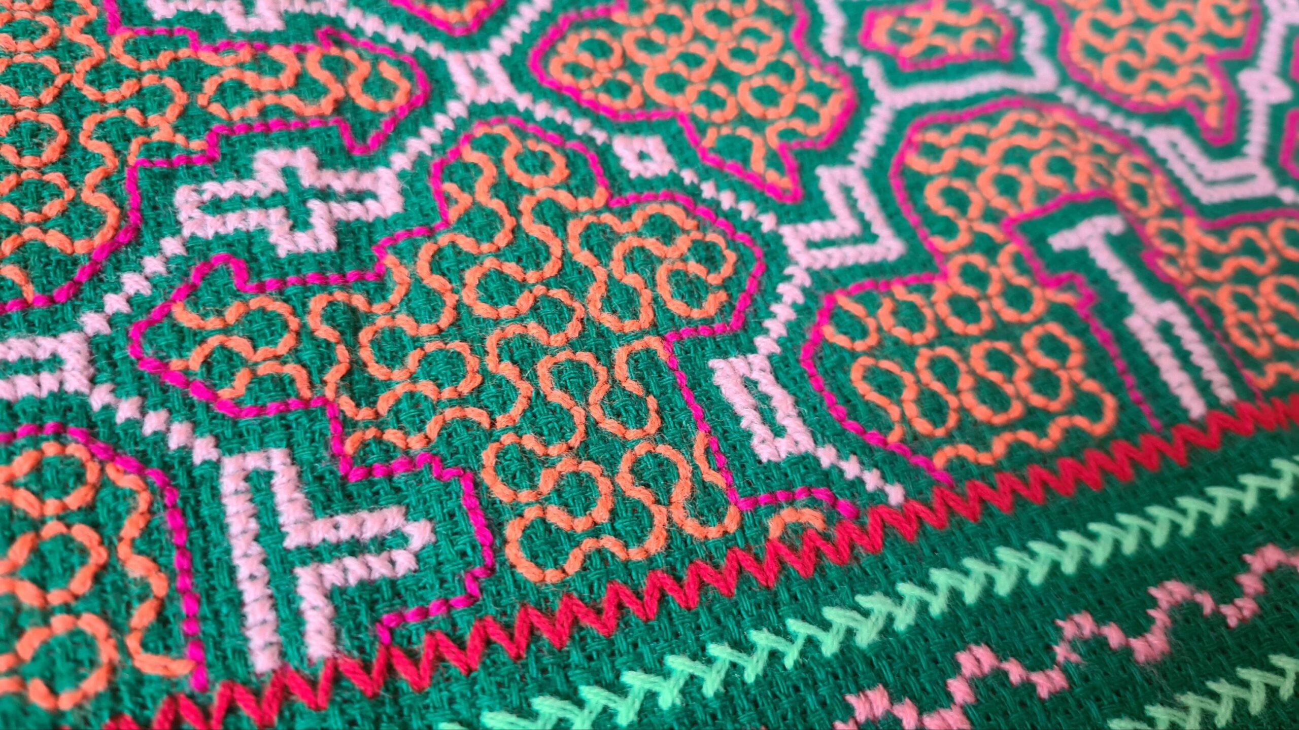 Hand stitched Shipibo cloth - Image 2