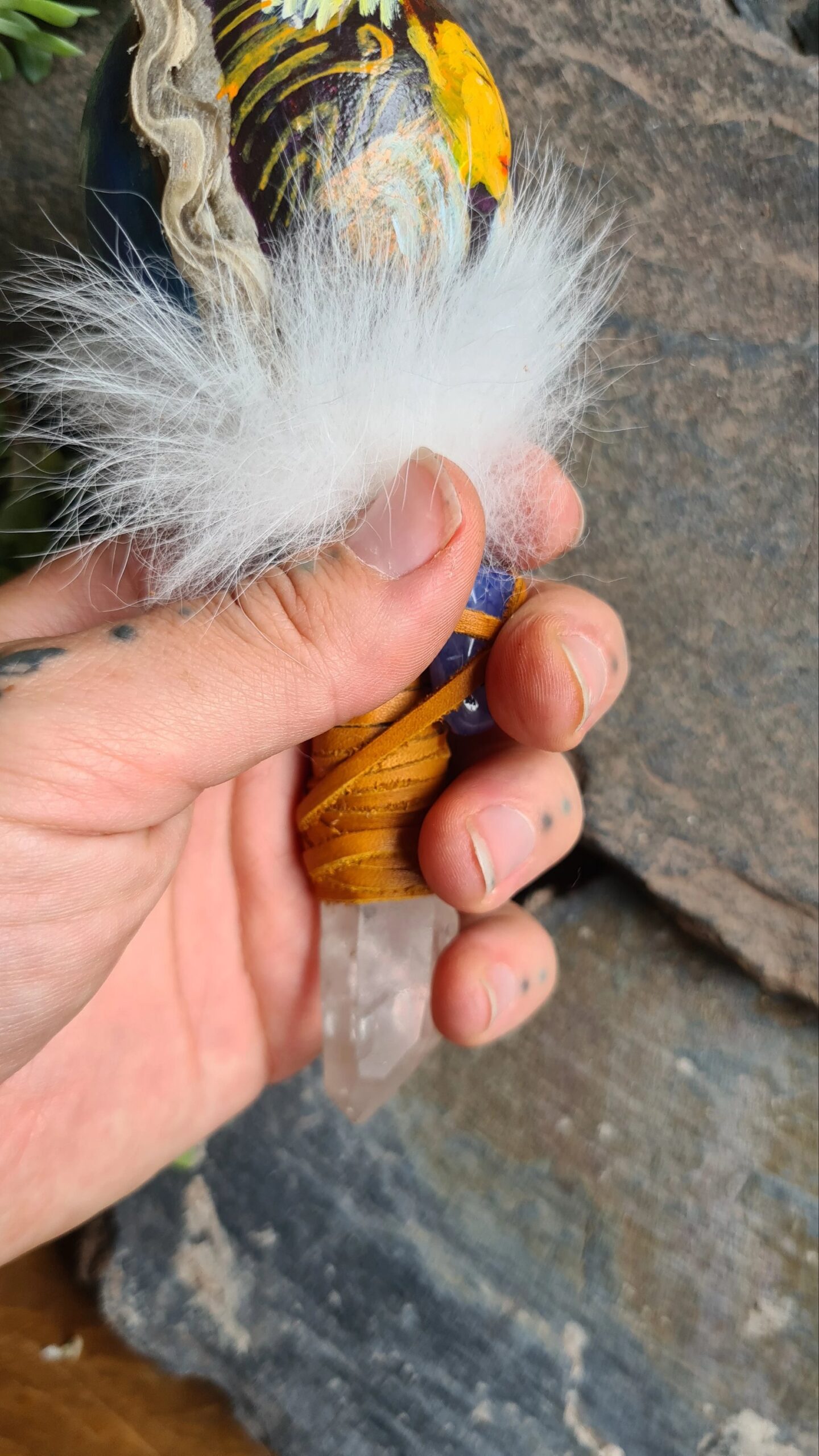 Hand painted Quartz handle rattle - Image 2