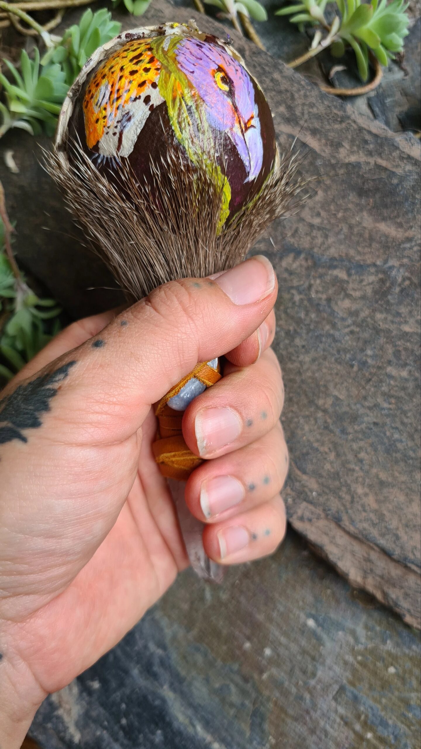 Hand painted Quartz handle rattle - Image 2