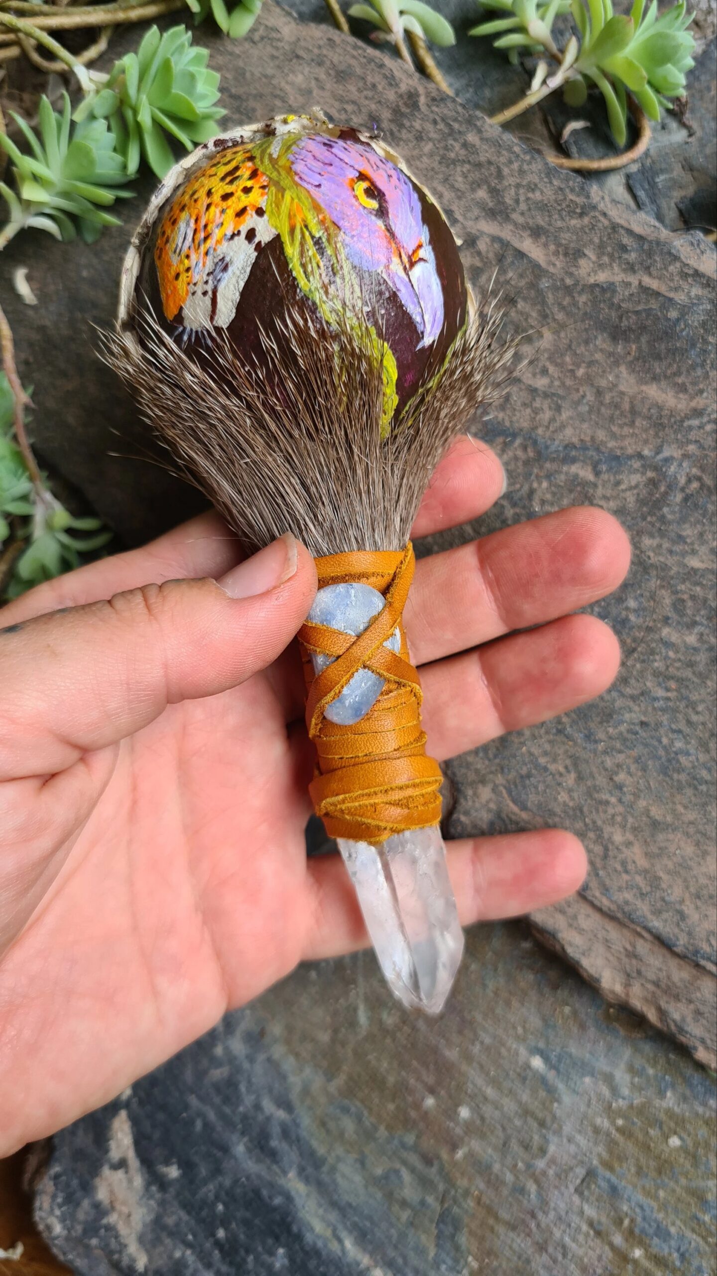 Hand painted Quartz handle rattle - Image 3