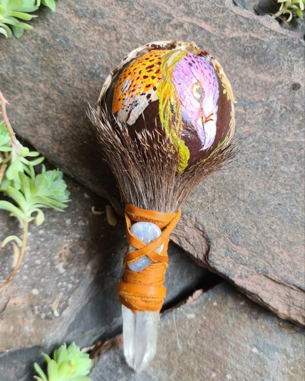 Hand painted Quartz handle rattle