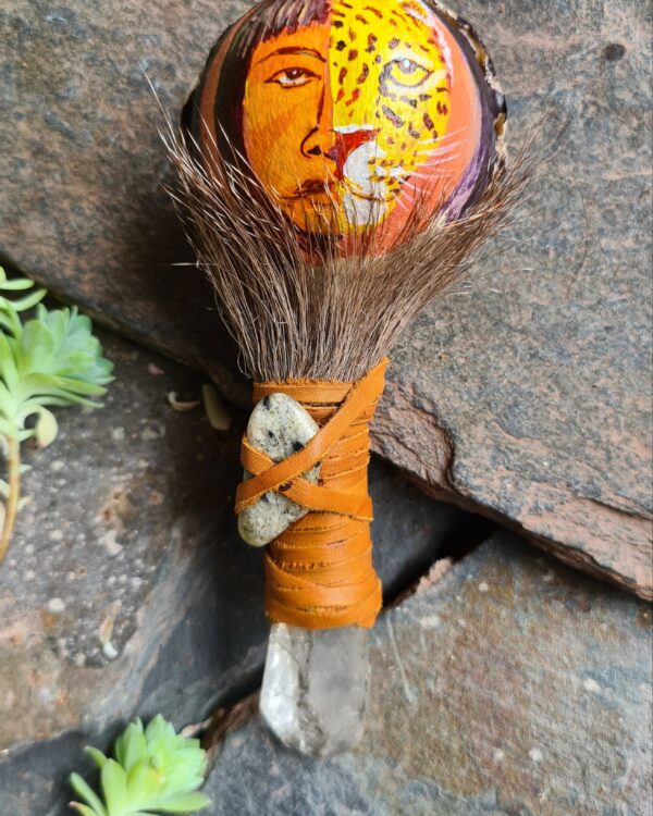 Hand painted Quartz handle rattle