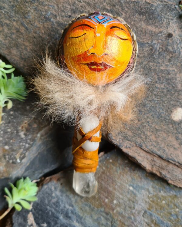 Hand painted Quartz handle rattle