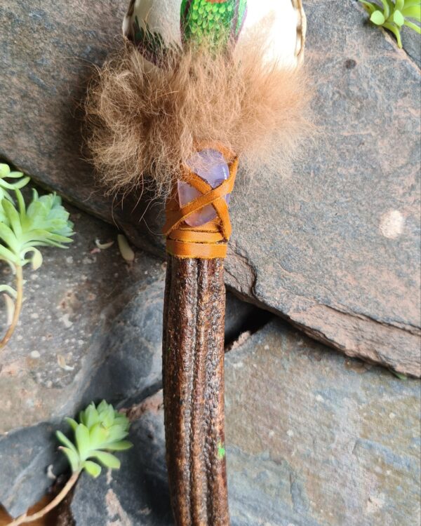 Hand painted Ayahuasca handle rattle