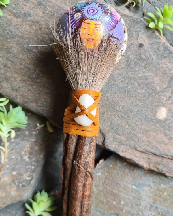 Hand painted Ayahuasca handle rattle