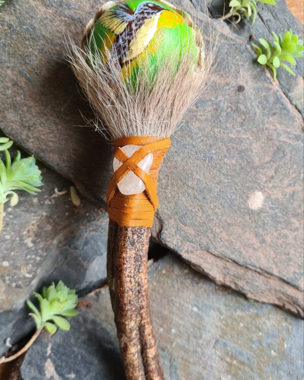 Hand painted Ayahuasca handle rattle