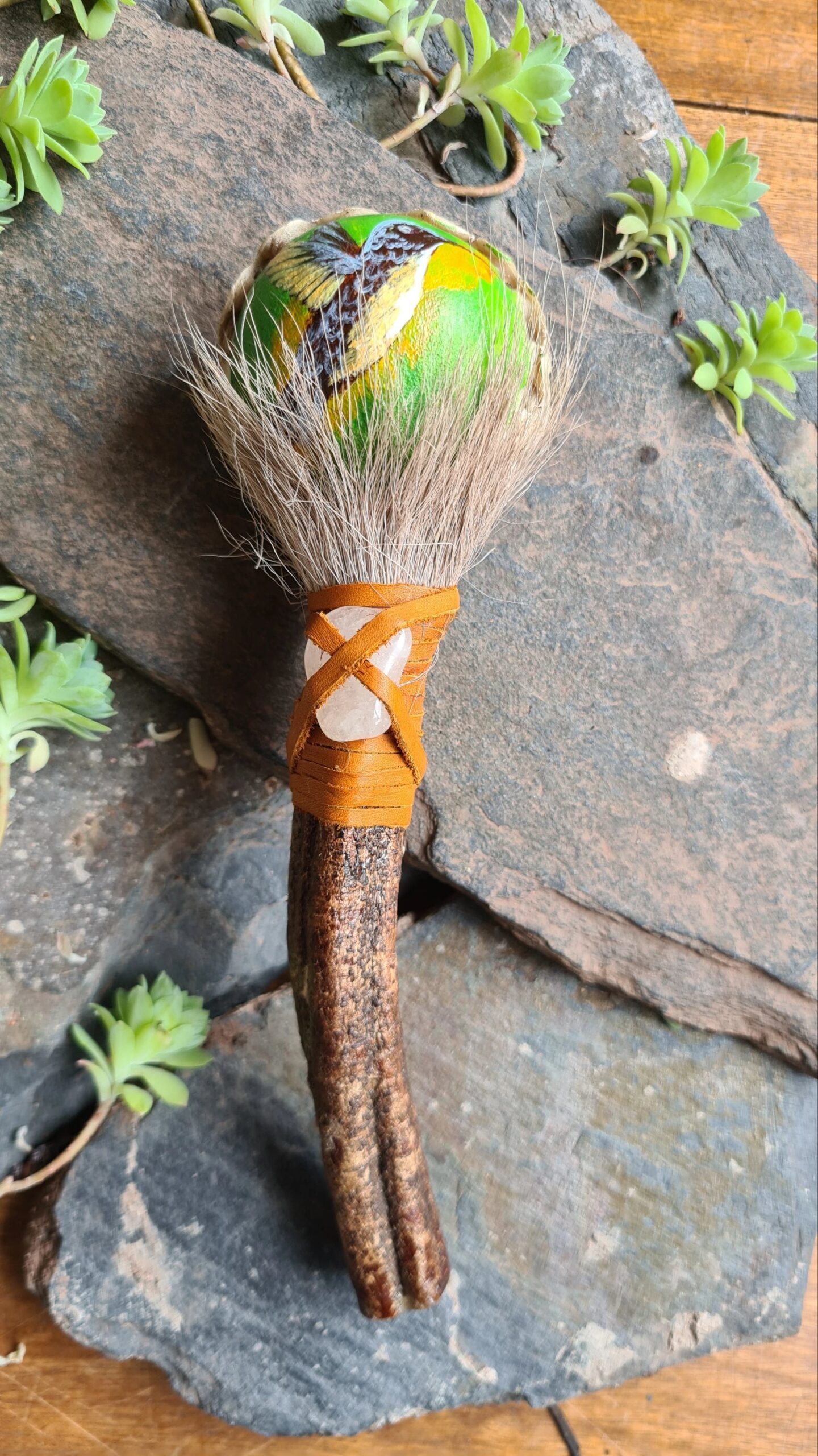 Hand painted Ayahuasca handle rattle