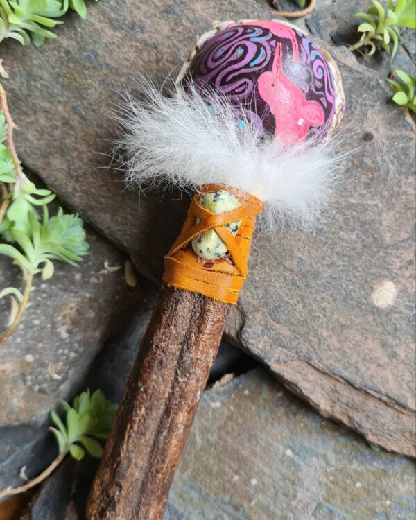 Hand painted Ayahuasca handle rattle