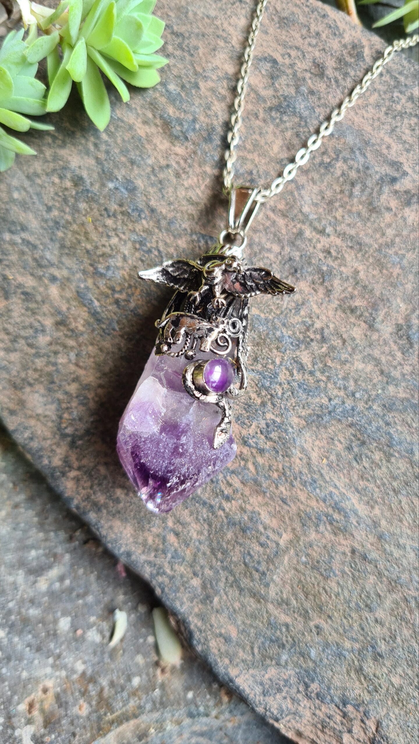 Amethyst Alpaca silver Inca Trilogy necklace