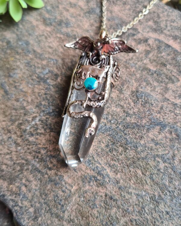 Quartz Trilogy Alpaca Silver Inca style necklace