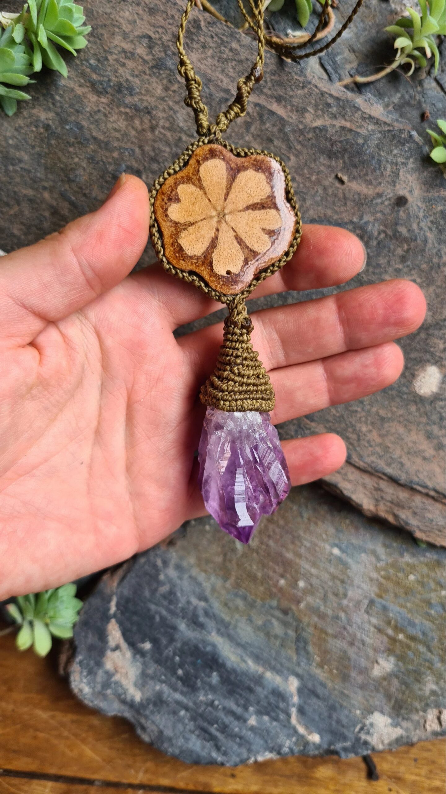 Amethyst and Ayahuasca necklace - Image 3