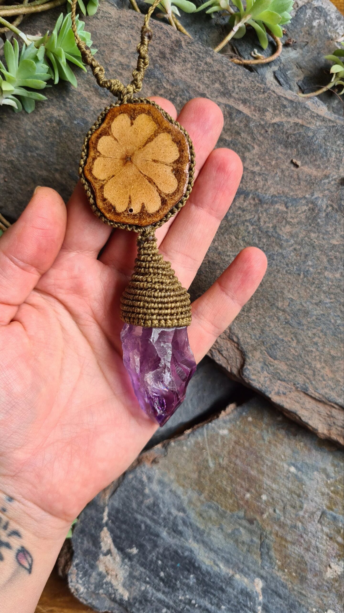 Amethyst and Ayahuasca necklace - Image 2