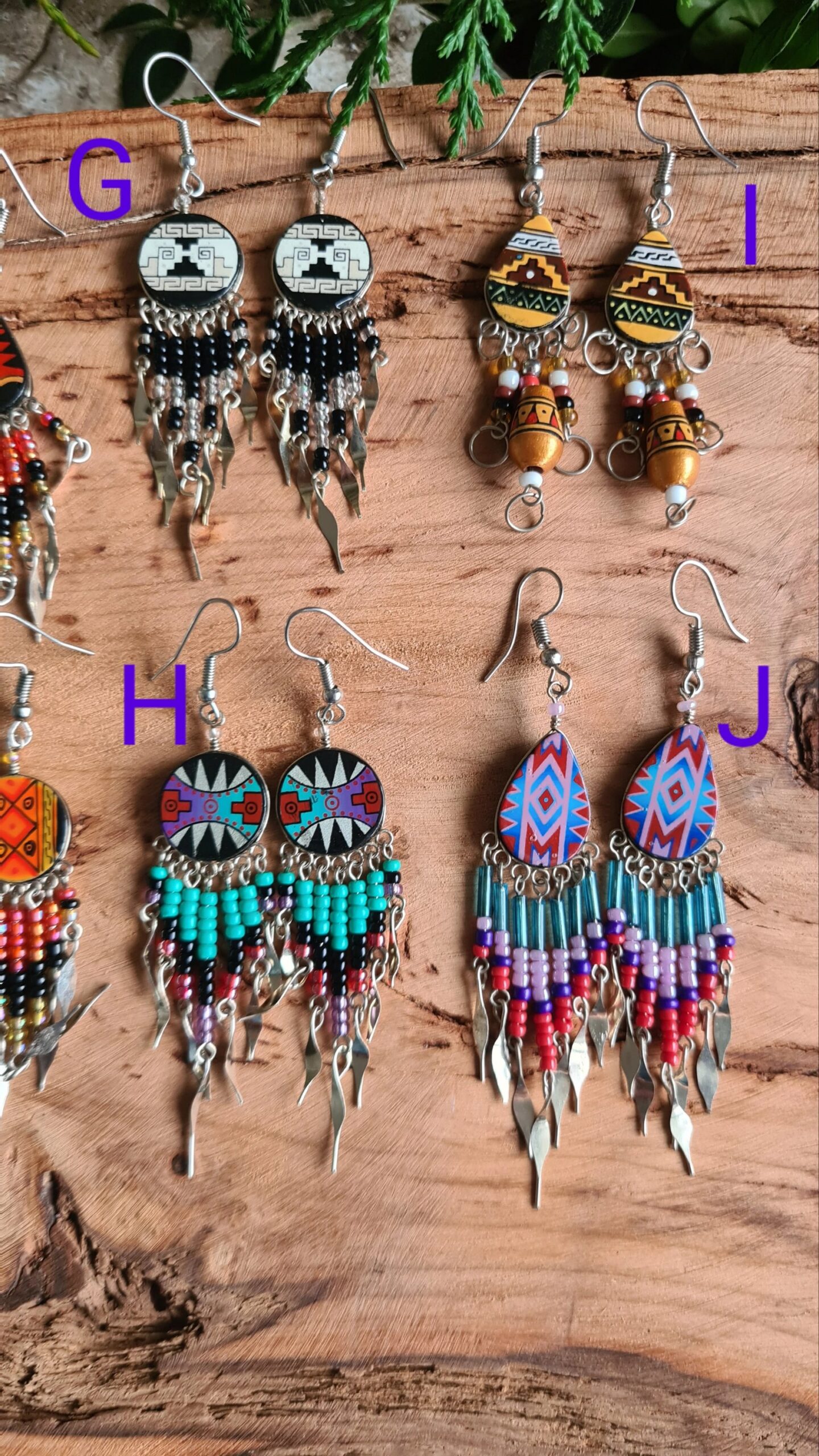 Hand painted Dangle earrings - Image 4