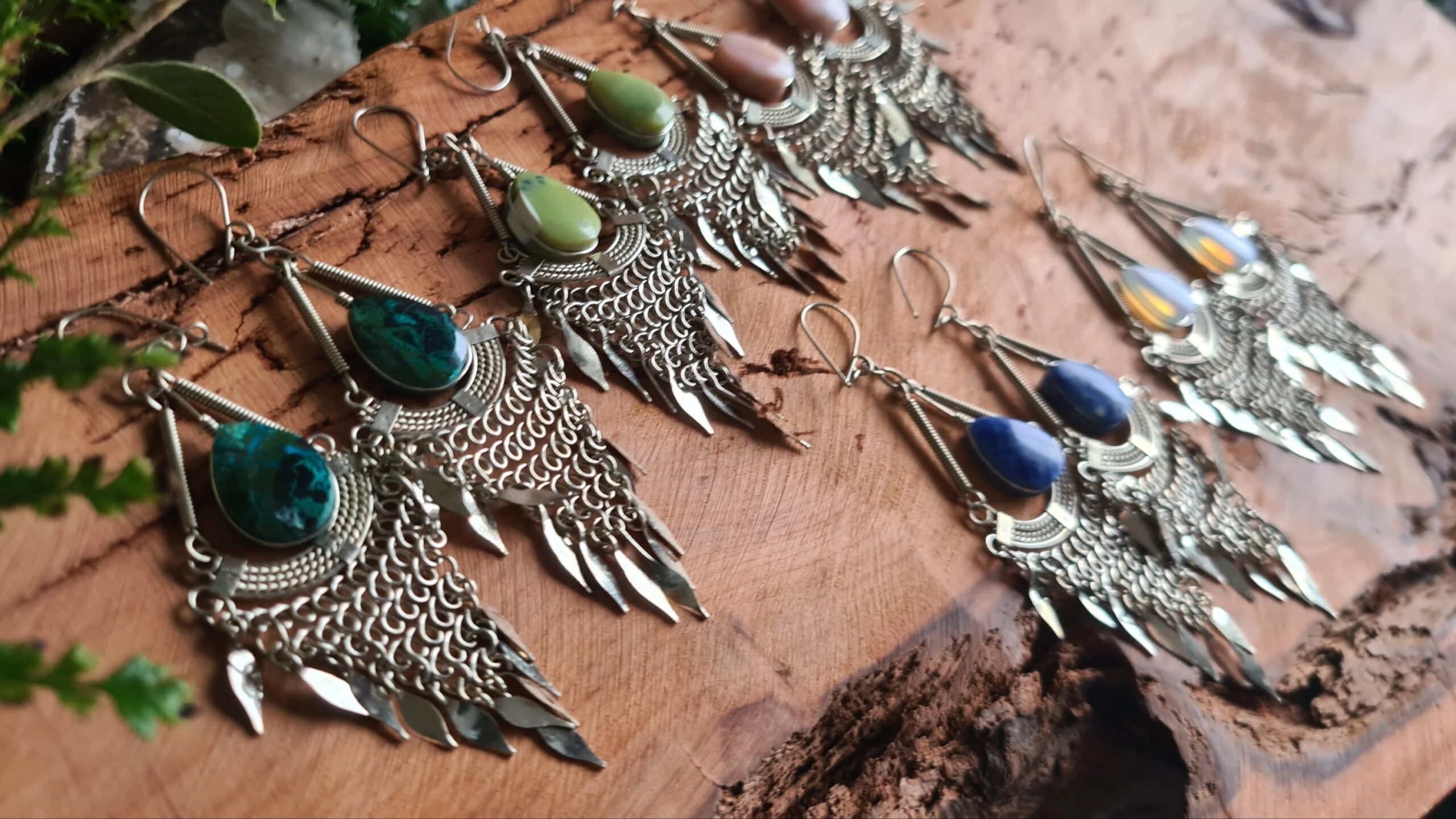 Alpaca silver crystal Earrings