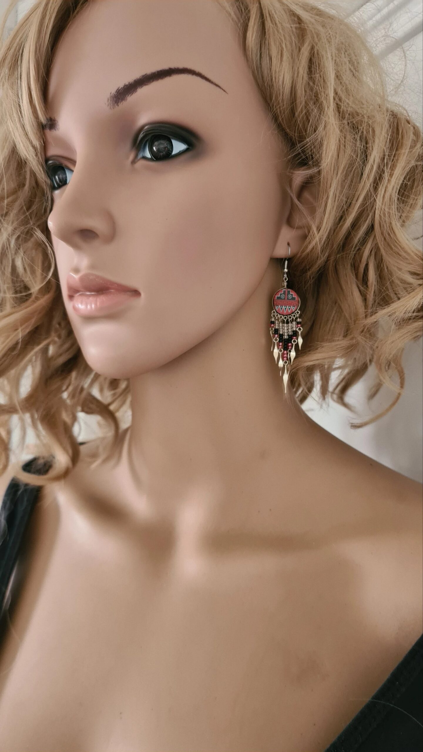 Hand painted Dangle earrings - Image 8