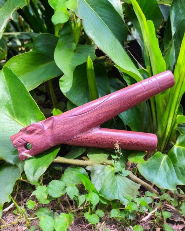 Hand-Carved Jaguar Kuripe – Sacred Palo Sangre (Bloodwood) from Peru