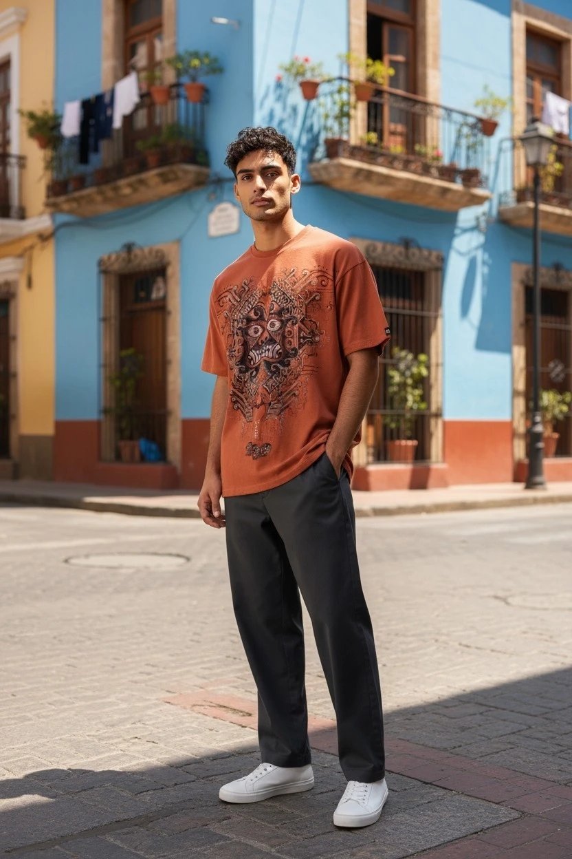 Inca design cotton tshirt