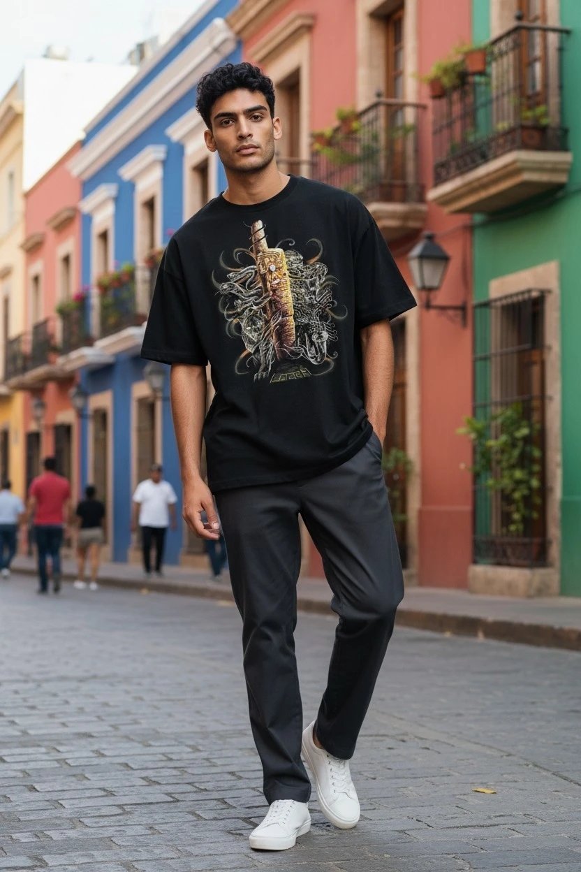 Inca design cotton tshirt