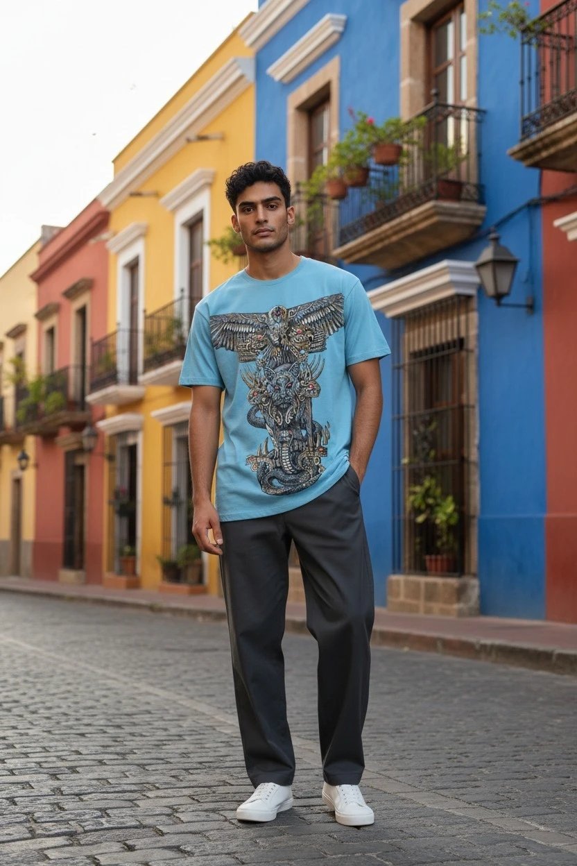 Inca design cotton tshirt