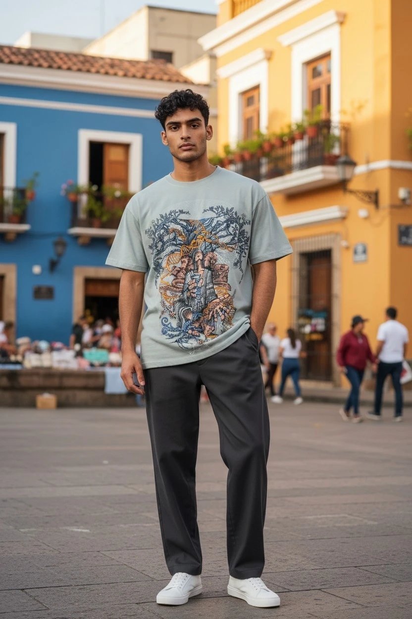Inca design cotton tshirt
