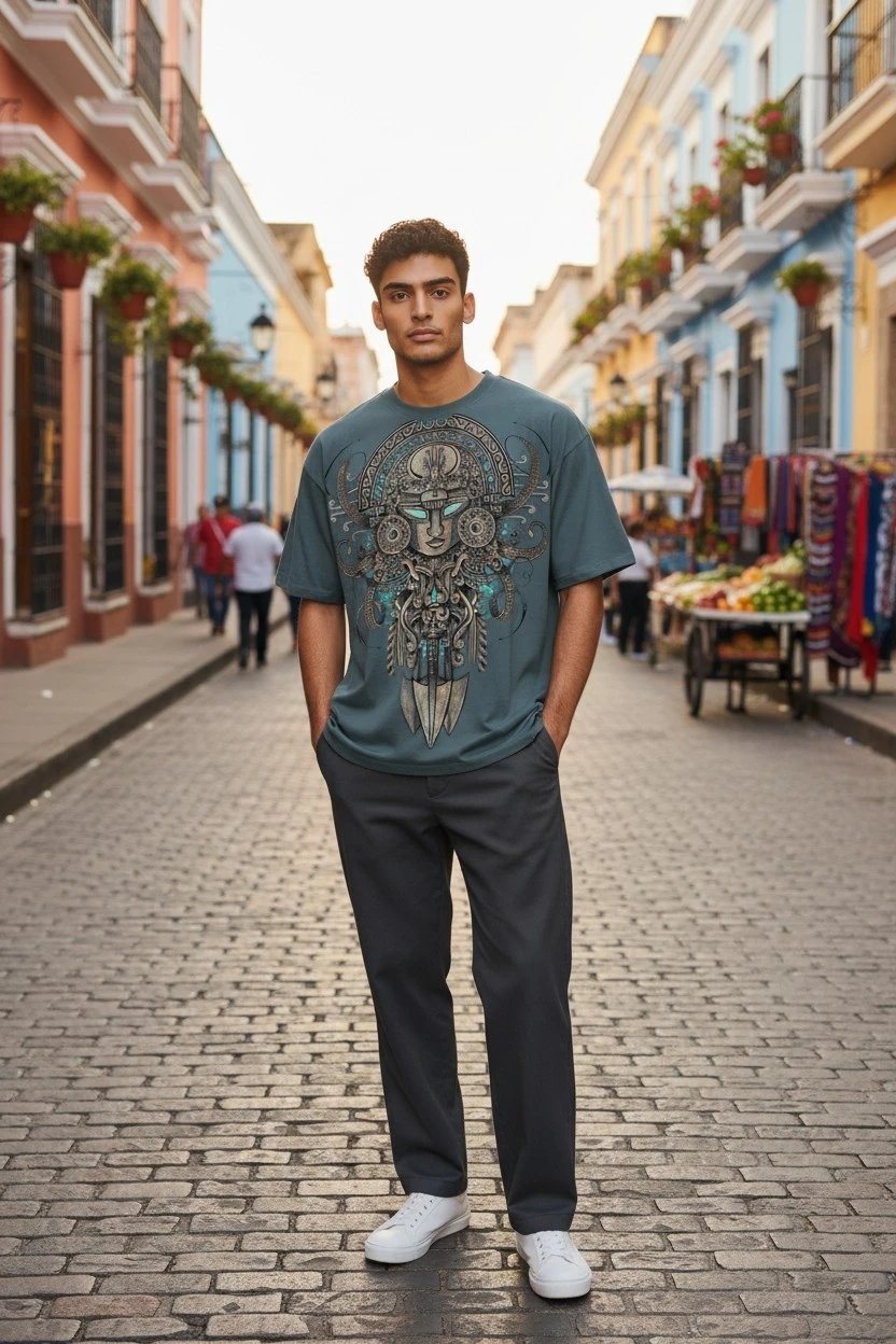 Inca design cotton tshirt