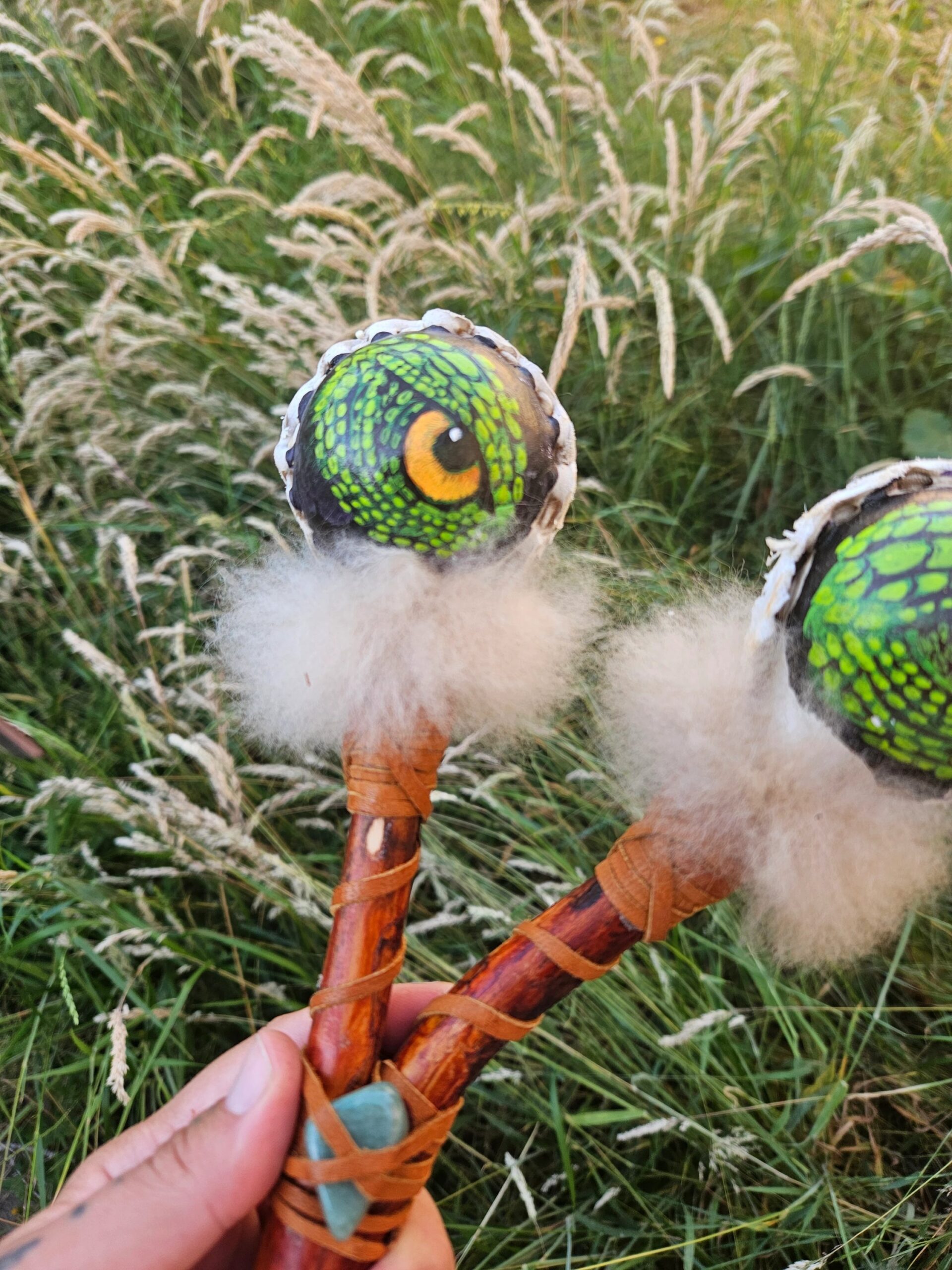 Sacred Valley Handpainted Ceremonial Rattles - Image 4