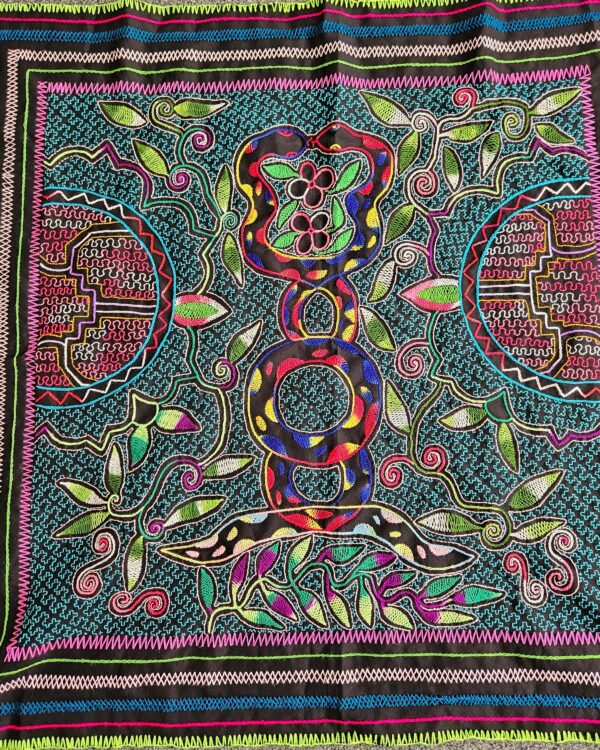 Hand embroided Shipibo tapestry