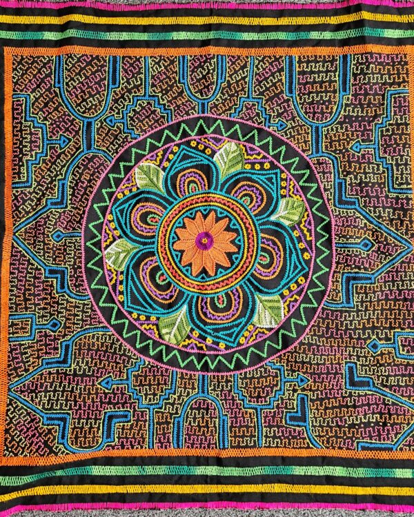 Hand embroided Shipibo tapestry