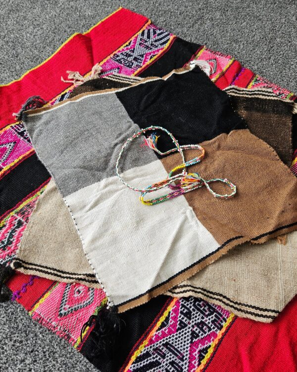 Traditional Andean Mesa medicine bundle set of alpaca wool cloths Peru Shamanic mestana