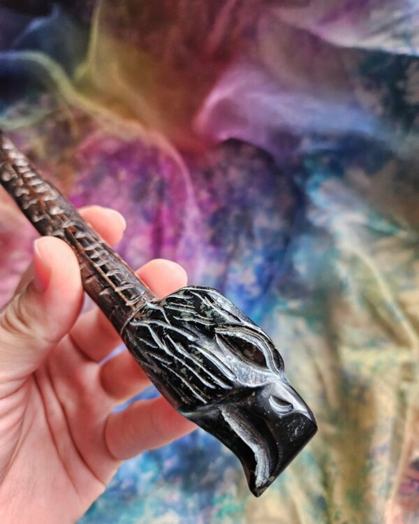 Eagle Serpentine stone and Chonta wood pipe